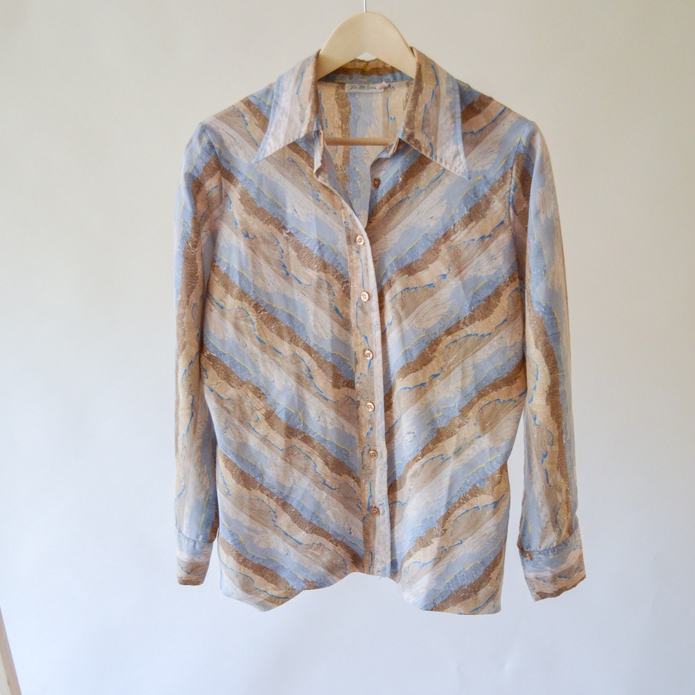 70's Marbled Button Down